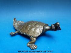 A Chinese brass turtle