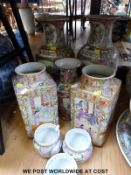 Two pairs of Chinese famille rose vases,
