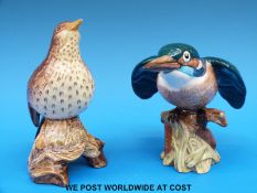 A Beswick kingfisher and a Beswick thrush