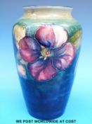 A Moorcroft vase decorated in the Clematis pattern, circa 1940,