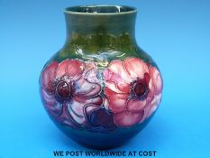 A Moorcroft vase of bulbous form in the Anemone pattern,
