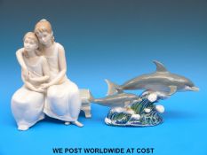 Lladro figures My Sister My Friend and A Swimming Lesson,