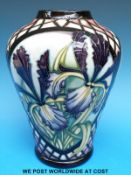 A Moorcroft limited edition 73/250 large shouldered vase decorated with irises and signed Sian
