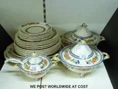 A Masons Ironstone six-place setting dinner service including three tureens