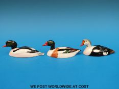 Three Beswick Peter Scott ducks Goosander,