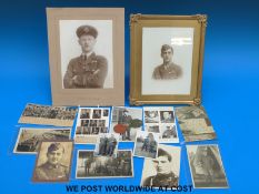 A pair of WWI RAF dog tags for F Carr together with three photographs of Carr,
