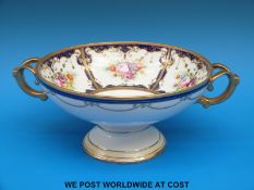 A 19thC continental porcelain pedestal bowl,