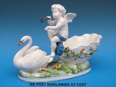 A German porcelain figural sweetmeat dish (length 22cm)