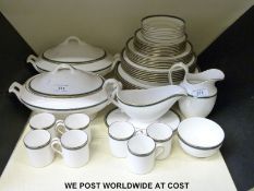 A Spode six place setting dinner and tea service in Tuscana pattern