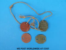 Two sets of WWII identity tags for Andrew Anthony Barrow, Officer C.E. 149130 RAF VR and 223688.