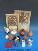 A small collection of ceramics etc to include a Sargadelos figure of St Nicholas,