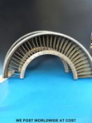 A pair of aircraft jet engine turbine blades, diameter 80.