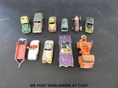 Eleven Dinky Toys diecast model vehicles