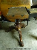 Victorian tripod table base and later top