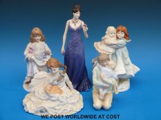Royal Worcester figurines including Safe at Last, Lullaby,