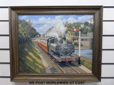 Stuart Booth oil on canvas 'Pannier by the Avon',