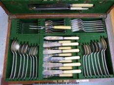 A Joseph Rodgers canteen of cutlery in fitted table