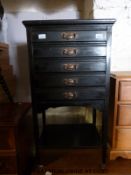 A five drawer music cabinet (W52 x D37 x H97cm)