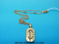 A yellow metal Bvlgari necklace and Bvlgari pendant (16g)