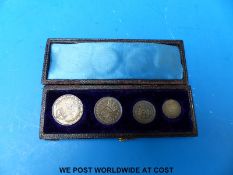 An 1888 set of Maundy Money in case