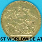 A cased 1899 Victoria veiled head gold full sovereign