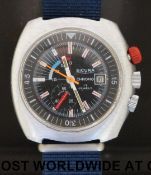 Sicura (Breitling) gentleman's chronograph wristwatch with date aperture, red,