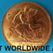 A 1907 Edward VII gold half sovereign