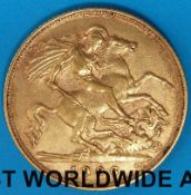 A 1906 gold half sovereign