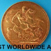 A 1900 veiled head Victoria gold full sovereign second reverse