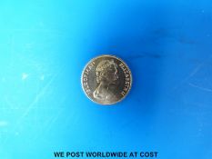 A 1973 full gold sovereign VF - EF Isle of Man issue