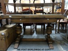 An oak draw leaf table