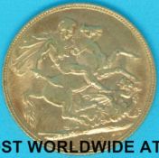 A cased 1910 proof gold full sovereign,