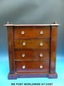 A mahogany apprentice Wellington chest (H49 x W43 x D30cm)