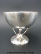 An Edward VII Scottish Arts & Crafts or Art Nouveau hallmarked silver pedestal bowl,