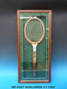 A cased Wilson 1950's autographed Tony Trebert tennis raquet