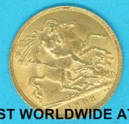 A 1908 Edward VII gold half sovereign