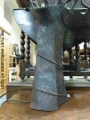 A pair of metal light fittings in the form of trees