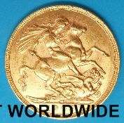 A 1905 Edward VII full gold sovereign,
