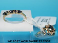 Two 9ct gold rings,