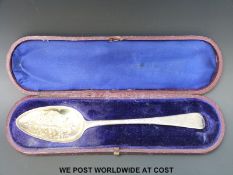 A cased Georgian berry spoon,