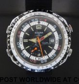 Sicura (Breitling) gentleman's chronograph computer wristwatch with date aperture and luminous