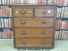 A 19thC chest of two over three drawers (W104 x D50 x H105cm)