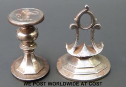 Two 18thC cut steel fobs,
