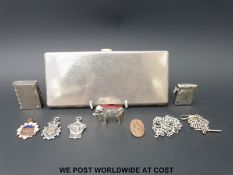 An Edward VII hallmarked silver pin cushion, (length 4cm) hallmarked silver vesta,