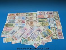 Three uncut Thailand specimen banknotes comprising 1, 5 and 10 Baht notes,