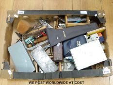 A quantity of model making tools including clamps, micrometer, needle files etc.