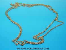 Two yellow metal necklaces marked 375 (22.