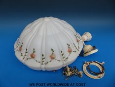 A hand decorated plaffonier