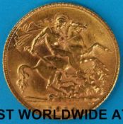 A 1914 gold half sovereign