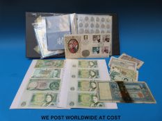 An amateur collection of coinage includes some UK sets etc, George Washington dollars,